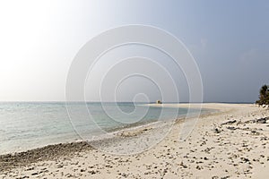 White sandy beach in the Maldives