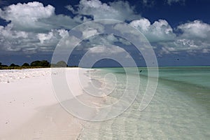 White sandy beach in Motu Tabu Islet photo