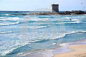 white sandy beach in summer