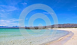 White sandy beach turquoise water in Baja California ,Mexico photo