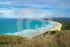 White sandy beaches of South Island, New Zealand