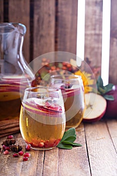 White sangria with apple cider