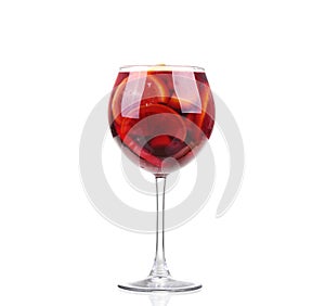 White Sangria in stemware on a white background