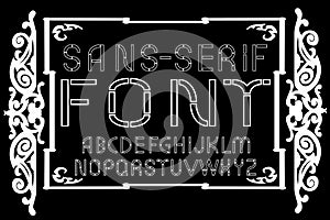 White sans-serif modern font on black background