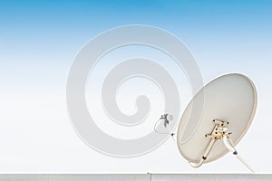 White satellite antenna