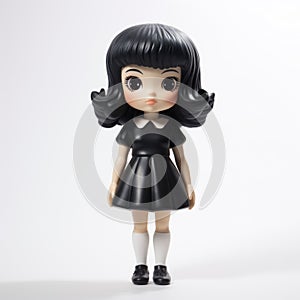 White Schoolgirl Doll With Black Hair - Vinyl Toy By Superplastic photo