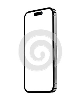 white screen 3d renderer smartphone on white background - empty screen mobile phone
