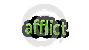 White screen animation video written AFFLICT