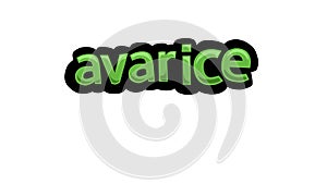 White screen animation video written AVARICE
