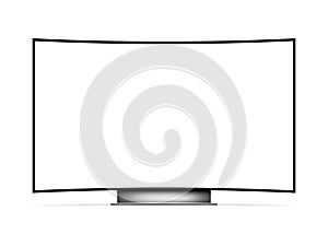 White screen curved LED TV mockup