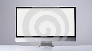 White screen monitor, computer accessory, on white isolated background