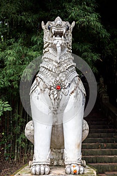 White sculpture SING-HA ,temple in Thailand