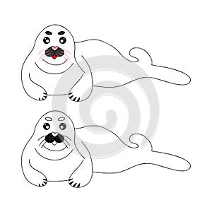 White Seal. Vector Illustration. isolated on White Background