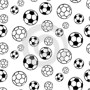 White seamless football pattern with soccer balls.
