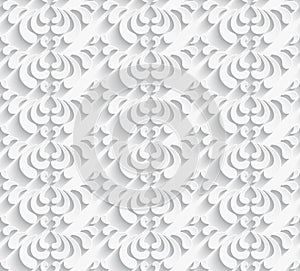 White seamless pattern with paper swirls