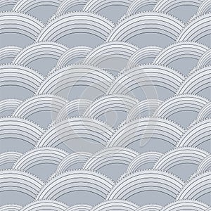 Geometric seamless pattern of gray waves photo