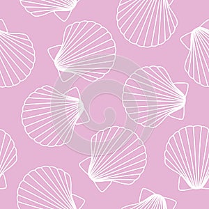 white seashells on pink background sea ocean shell pattern seamless vector