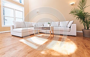 White couch in a large luxury home