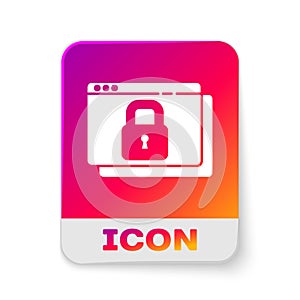 White Secure your site with HTTPS, SSL icon isolated on white background. Internet communication protocol. Rectangle