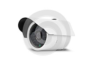 White Security Camera with Clipping Path