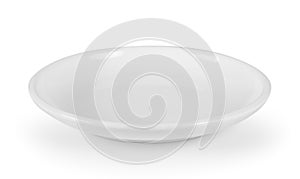 White seramic plate on white background