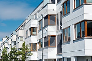 White serial houses in Berlin