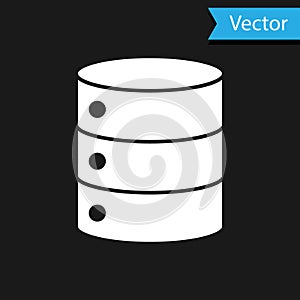 White Server, Data, Web Hosting icon isolated on black background. Vector Illustration
