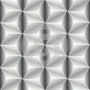 White shaded abstract geometric pattern. Origami paper style. 3D rendering background