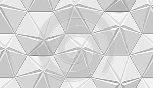 White shaded abstract geometric pattern. Origami paper style. 3D rendering background. photo