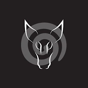 White shape head wolf wild logo symbol icon vector graphic design illustration idea creative
