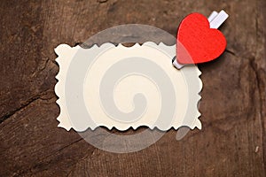 White sheet paper love notes and heart shape