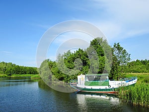 White ship and river, Lithuania