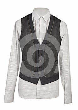 White shirt and gray waistcoat photo