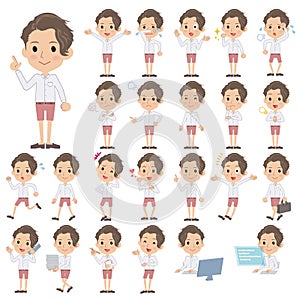 White shirt Half pants uphair Man