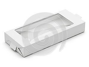 White shoe box with clear window isolated on white background