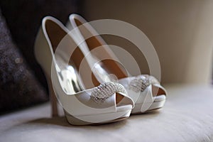 White Shoes with Jewels