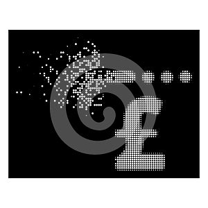 White Shredded Dotted Halftone Refund Pound Icon