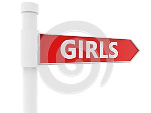 White Signpost with girls concept