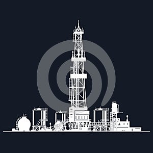 White Silhouette Drilling Rig