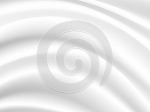 white silk cloth fabric wave overlapping with light and shadow. white and gray abstract texture background