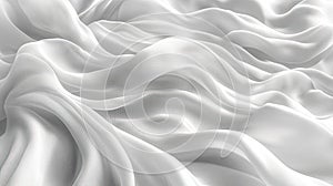 Abstract White Fabric Waves Background