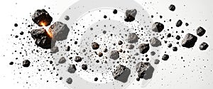 asteroids white background stones