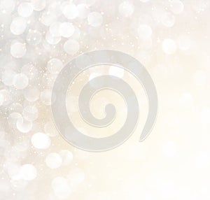 White silver and gold abstract bokeh lights. defocused background