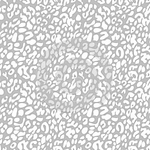 White on silver leopard print seamless repeat pattern background