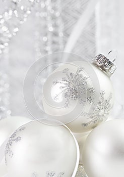 White Silver Snowflake Christmas Ornaments