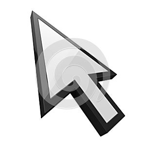 White simple cursor. 3d illustration