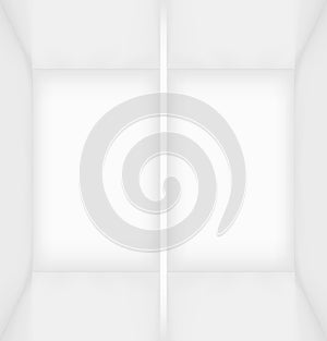 White simple empty room interior divided into two