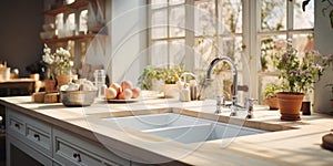 white simple modern kitchen in Scandinavian style