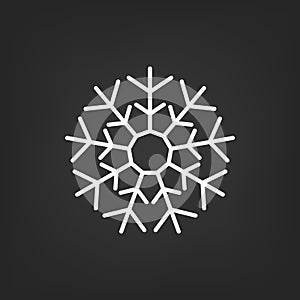 White simple vector snowflake Icon.