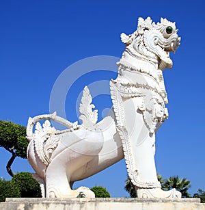 White Singha statue